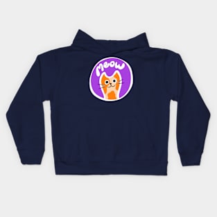 Orange Cat Meow Kids Hoodie